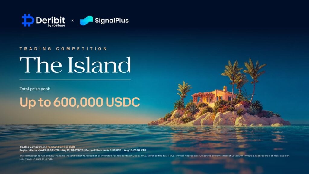 Deribit 與 SignalPlus 推出「The Island」交易競賽,總獎金高達 60 萬美元 USDC