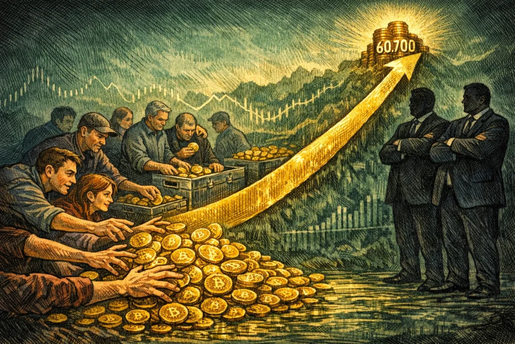 Glassnode：BTC 長期持有者轉為淨增持，散戶先動，巨鯨仍未出手