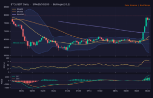 BTC/USDT 日線技術分析(SMA/布林/RSI/MACD)|Binance