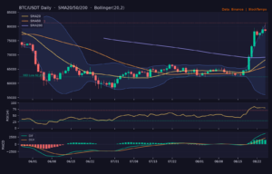 BTC/USDT 日線技術分析(SMA/布林/RSI/MACD)|Binance