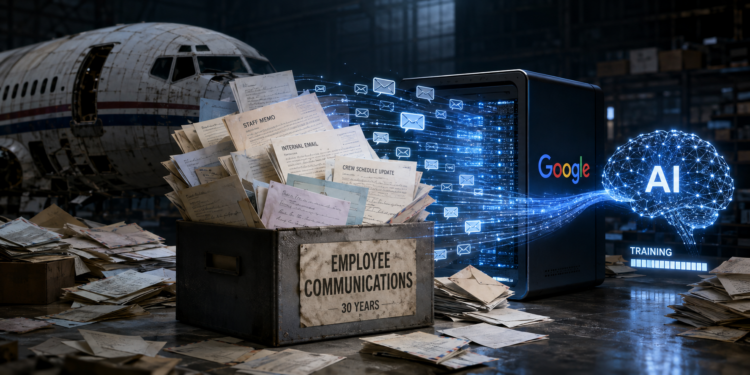訓練AI》Google標下破產廉航三十年來數億筆員工信件與對話，數位痕跡有價化