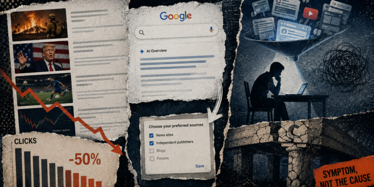 AI 摘要砍掉一半點閱,Google 現在要讀者自己設偏好來源救流量