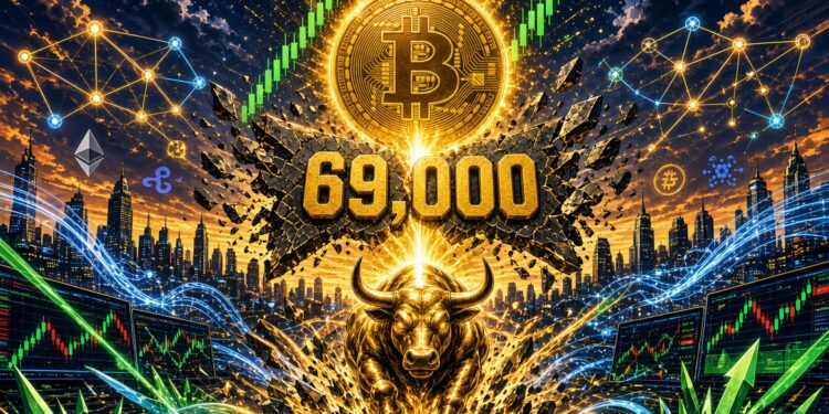 快訊》比特幣短線強勢突破 6.9 萬美元大關！最高觸及 69888 鎂