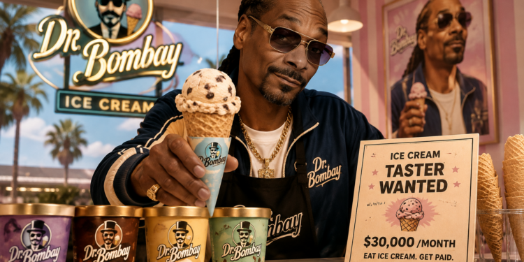 嘻哈教父 Snoop Dogg 全球徵「冰淇淋試吃員」月薪 30 萬,專屬捲煙員後再開爽缺