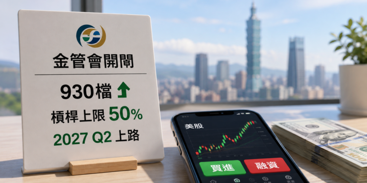 台灣「融資買美股」正式放行！金管會開閘 930 檔，槓桿上限五成、2027 Q2 上路