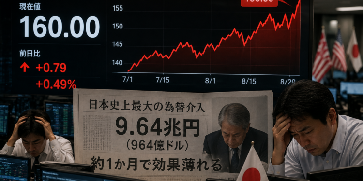 日本史上最大 964 億美元護盤「不到一個月就破功」，美元兌日圓站回 160