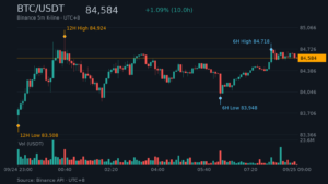 BTC/USDT K 線走勢|Binance