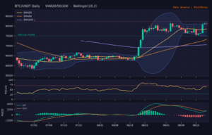 BTC/USDT 日線技術分析(SMA/布林/RSI/MACD)|Binance