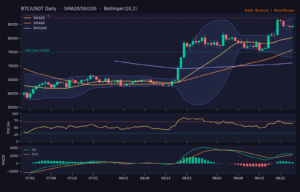 BTC/USDT 日線技術分析(SMA/布林/RSI/MACD)|Binance