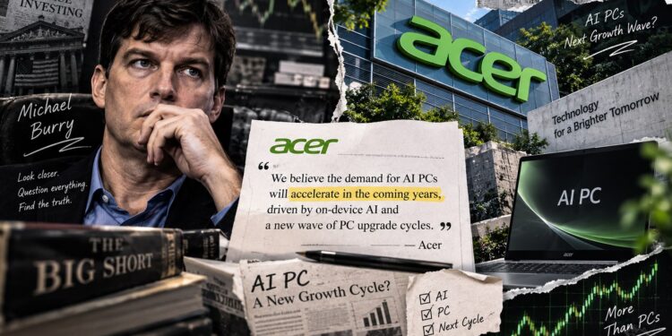 Michael Burry 加空美光!引用 Acer 宏碁陳俊聖「記憶體沒有缺貨」