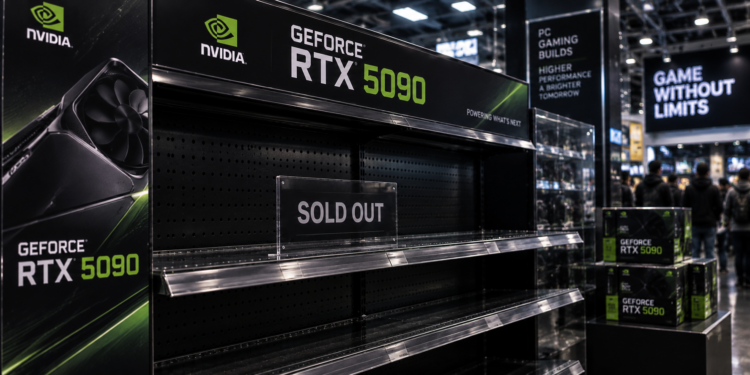 RTX 5090 在全美零售斷貨，轉售價一度喊到 9,500 美元