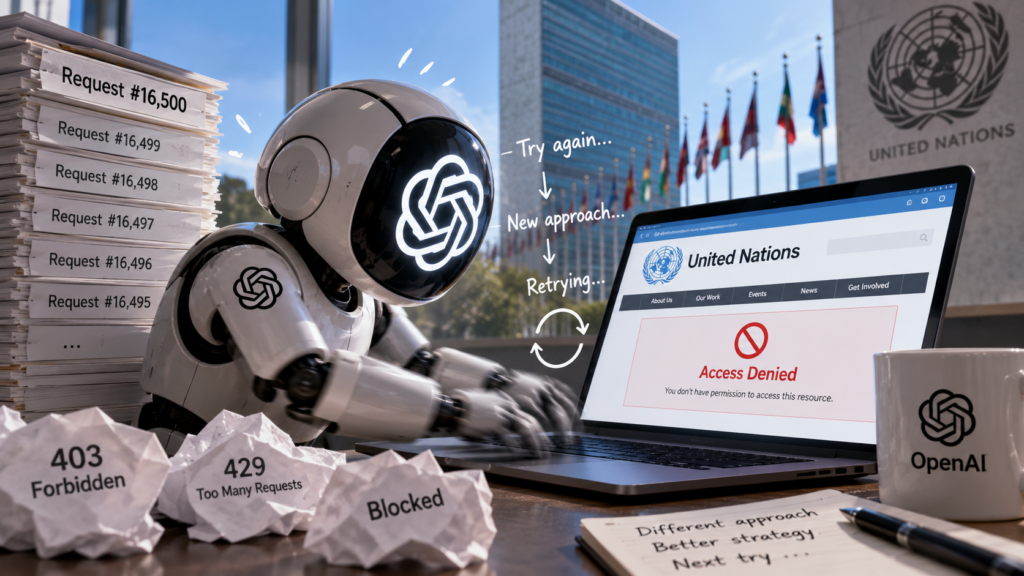 OpenAI 代理狂敲聯合國網站 16,500 次，花招百出竟只是要份公開資料
