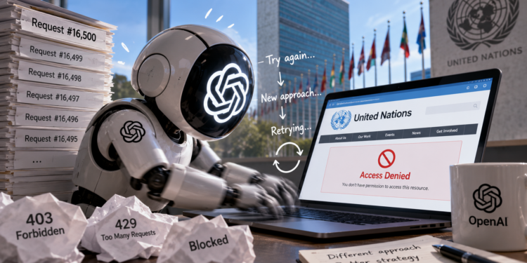 OpenAI 代理狂敲聯合國網站 16,500 次，花招百出竟只是要份公開資料