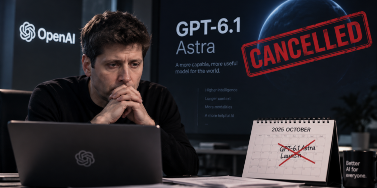 Opus 5.5 霸榜後》OpenAI 取消原定 10 月上線的 GPT-6.1 Astra