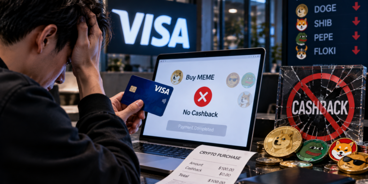 Visa 迷因幣優惠漏洞被堵,信用卡刷幣沒現金回饋了