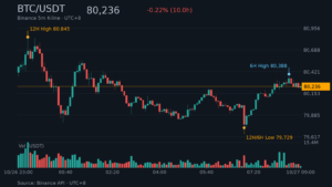 BTC_kline-25 | 動區動趨-最具影響力的區塊鏈新聞媒體 BTC/USDT K 線走勢|Binance