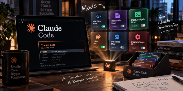 Claude Code 推出 mods：內建功能、介面、行為全能換，核心越縮越小