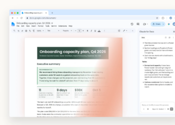 Claude 進駐 Google Docs、Sheets、Slides：可在側邊欄直接改檔，殺進 Gemini 地盤