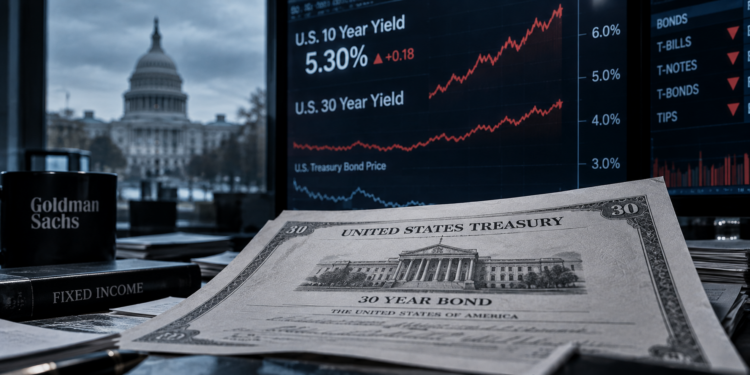 goldman-treasury-yields-surge-long-bonds-lack-buyers-valuations-bottom | 動區動趨-最具影響力的區塊鏈新聞媒體 高盛:長天期美債「完全無人問津」,分析師警告債價還沒見底