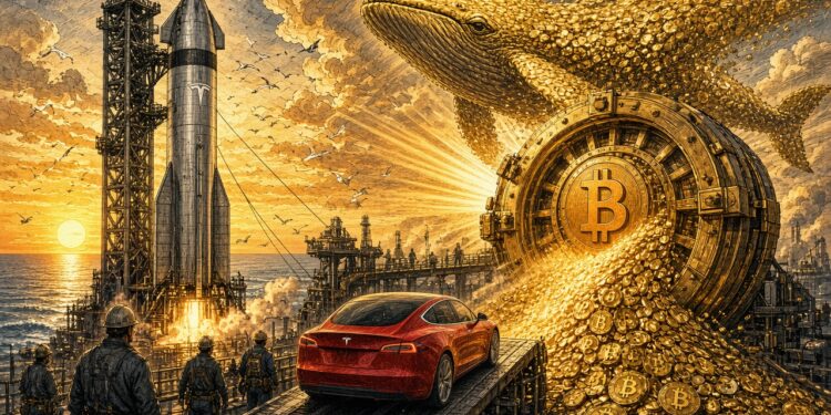 特斯拉+SpaceX 合計持有 30,221 枚比特幣！若合併將成全球第 6 大上市 BTC 財庫