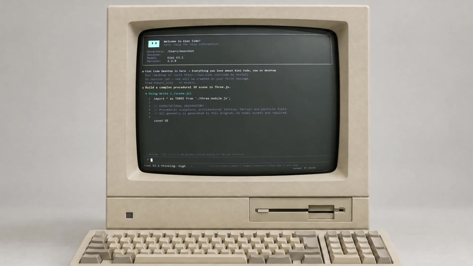 kimi-k3-1-teaser-terminal | 動區動趨-最具影響力的區塊鏈新聞媒體 Kimi 官方影片開場畫面,Kimi Code 終端機寫著 Model: Kimi K3.1