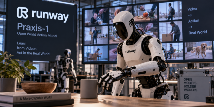 Runway 發表開源世界動作模型 Praxis-1，押注影片教得會機器人