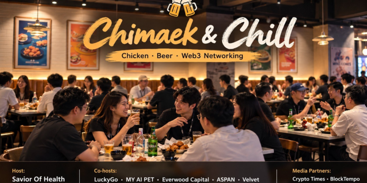 | 動區動趨-最具影響力的區塊鏈新聞媒體 MY AI PET Co-Host KBW 2026 Side Event「Chimaek & Chill」 以炸雞、啤 酒串起 Web3 社群之夜