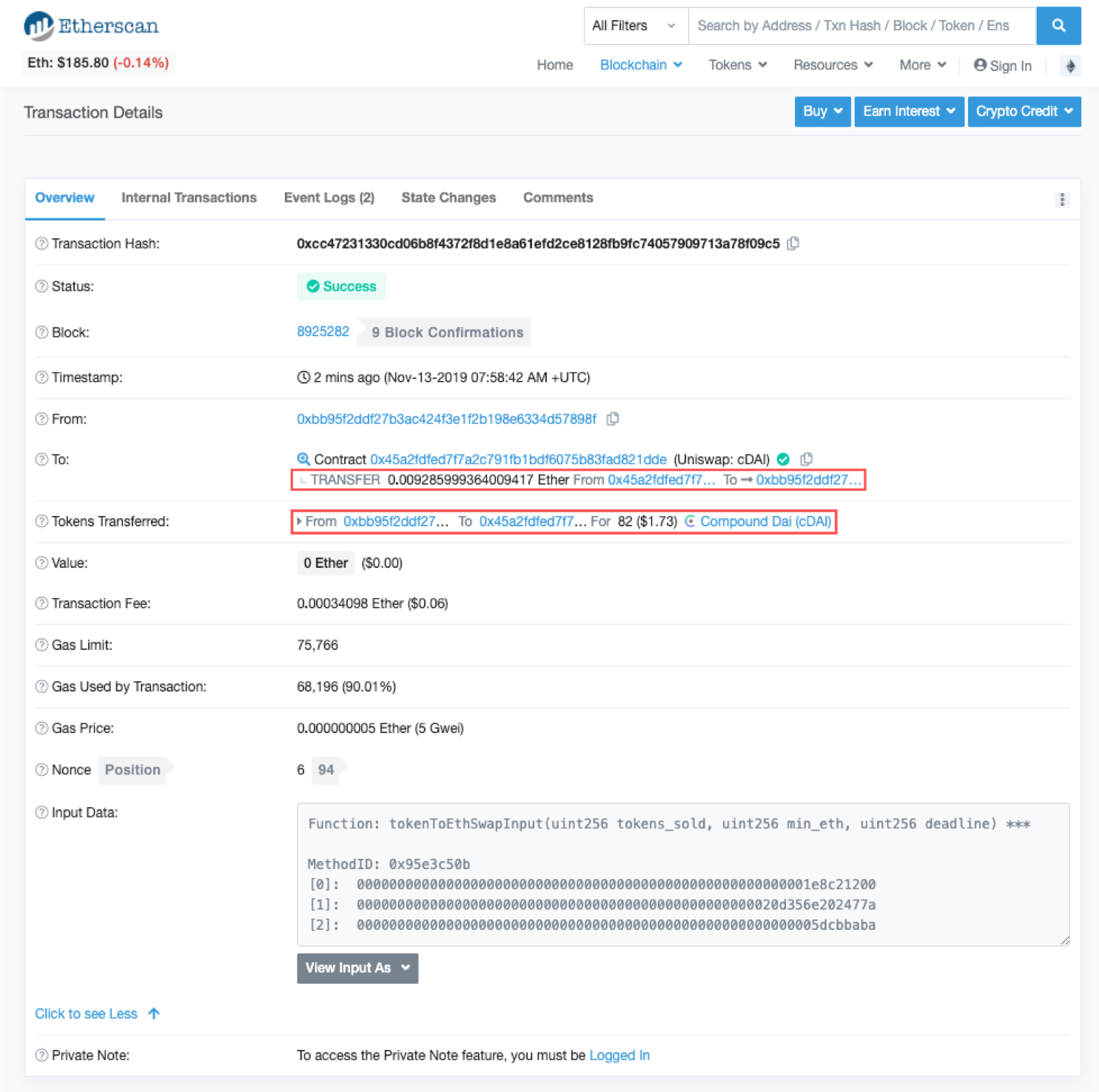 Uniswap 的 ETH-cDAI 交易對合約地址 | 動區動趨-最具影響力的區塊鏈新聞媒體 Uniswap 的 ETH-cDAI 交易對合約地址