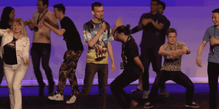 Vitalik 饒舌，以太坊團隊跳舞。圖片來源：TrustNode (1) (1) (1) (1) (1) (1)