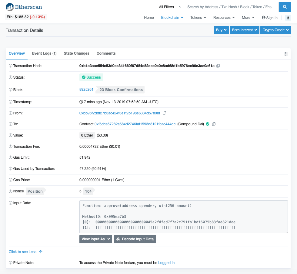 同意「Uniswap 的 ETH-cDAI 交易對」合約地址能夠來提領我的 cDAI，而授權的提領金額量為「最大」